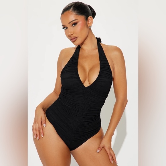 H&M Other - Elegant Black Draped Halterneck bodysuit